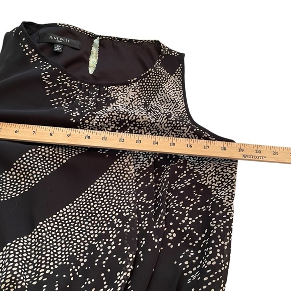 Nine West Black Graphic Print Mini Dress-Elastic Bubble Hem-Size 10 - Picture 9 of 11